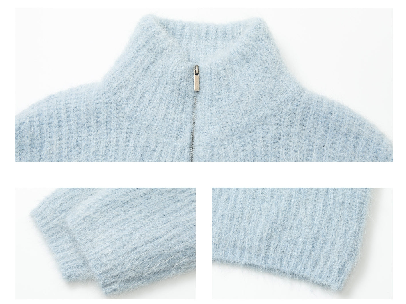 アルパカブレンドハーフジップニットプルオーバー