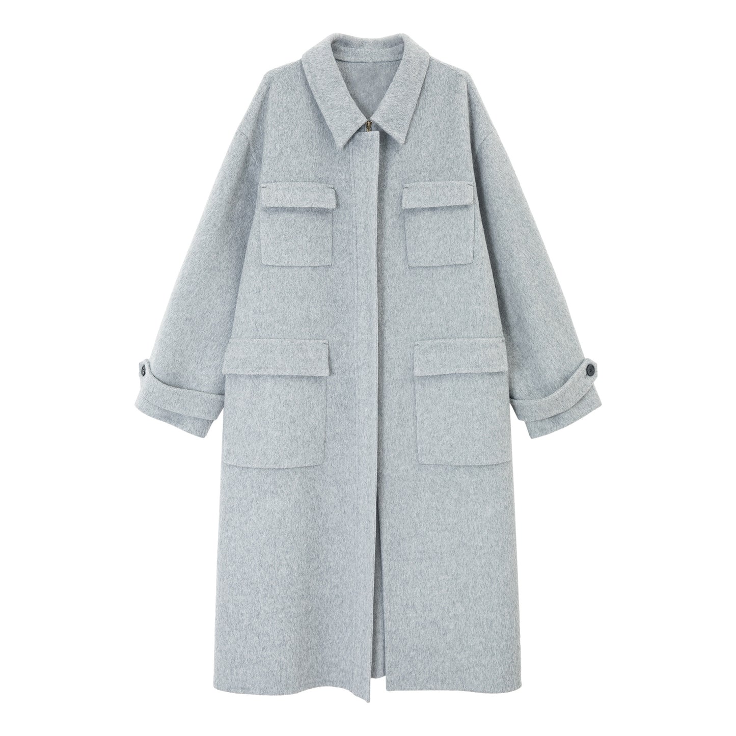 【PRE ORDER】シルクブレンドフードショール付きジップコート