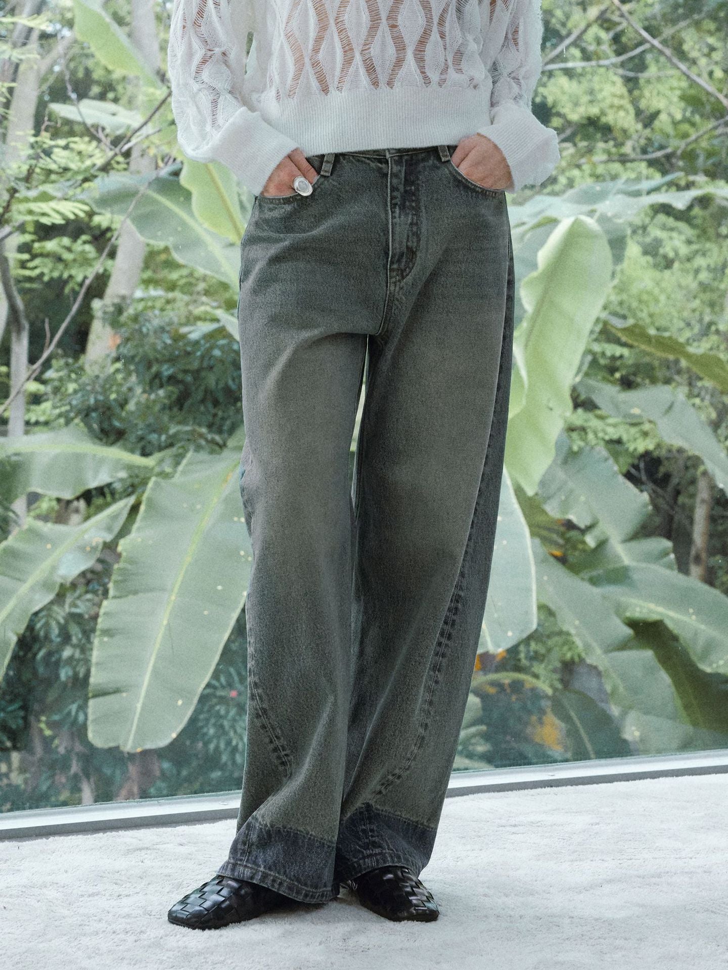 【PRE ORDER】ヘムグラデーションワイドデニムパンツ