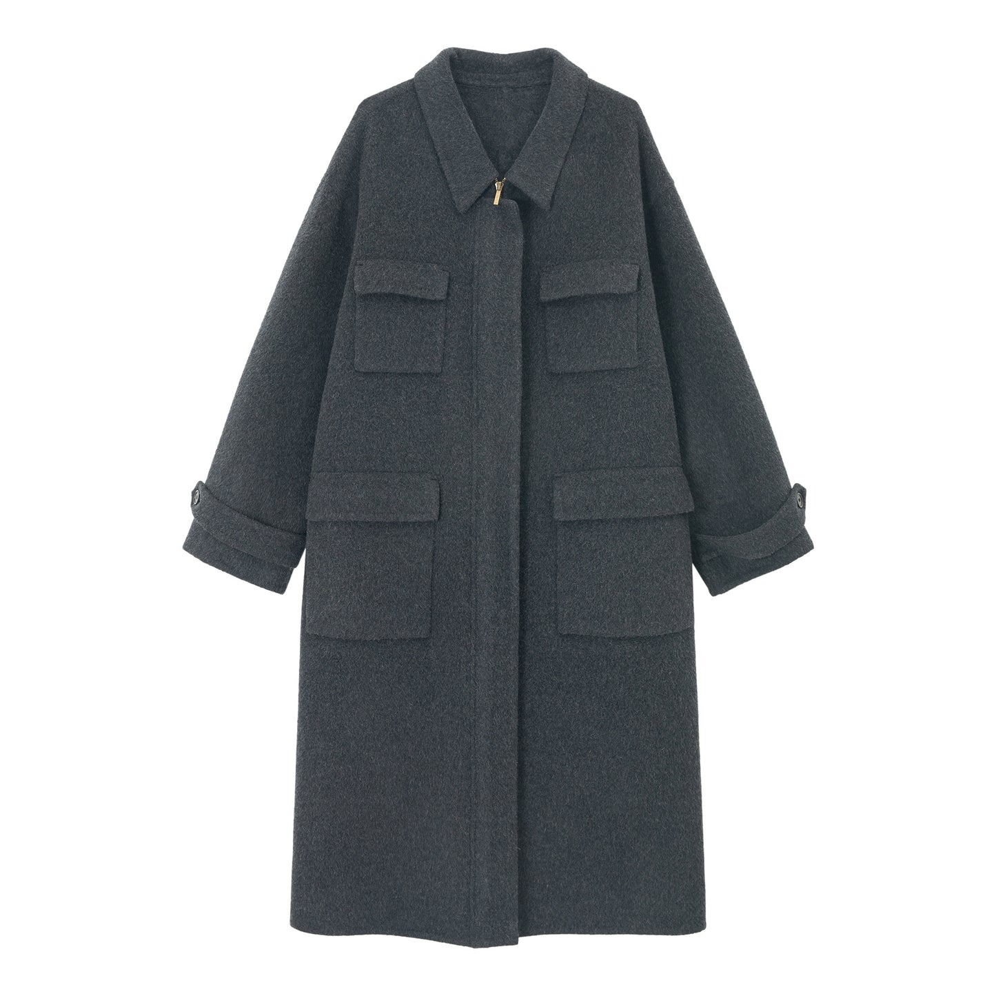 【PRE ORDER】シルクブレンドフードショール付きジップコート