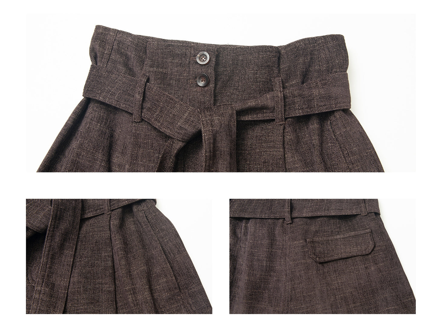 起毛ベルトタックワイドパンツ【セットアップ可】