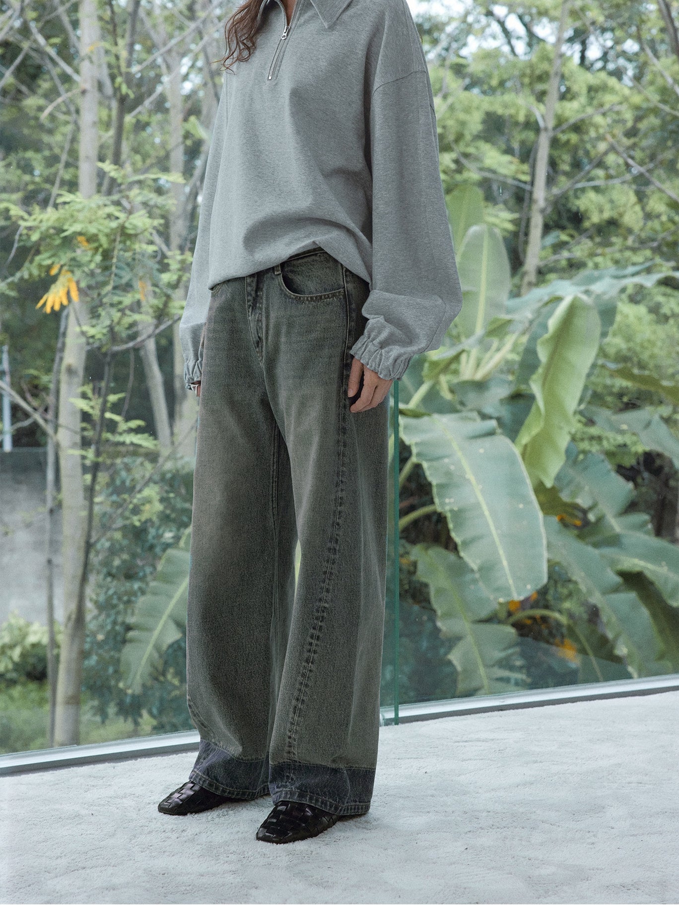【PRE ORDER】ヘムグラデーションワイドデニムパンツ