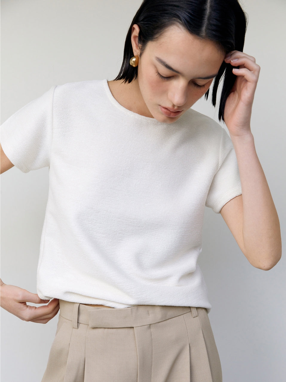 リブTシャツ