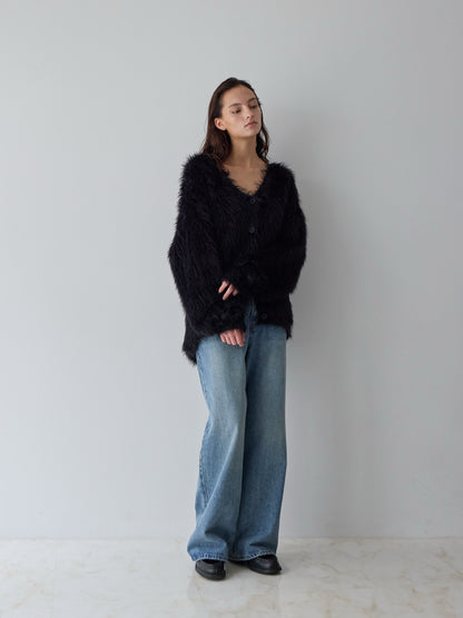 【POPUP】ウエスト折り返しワイドデニムパンツ
