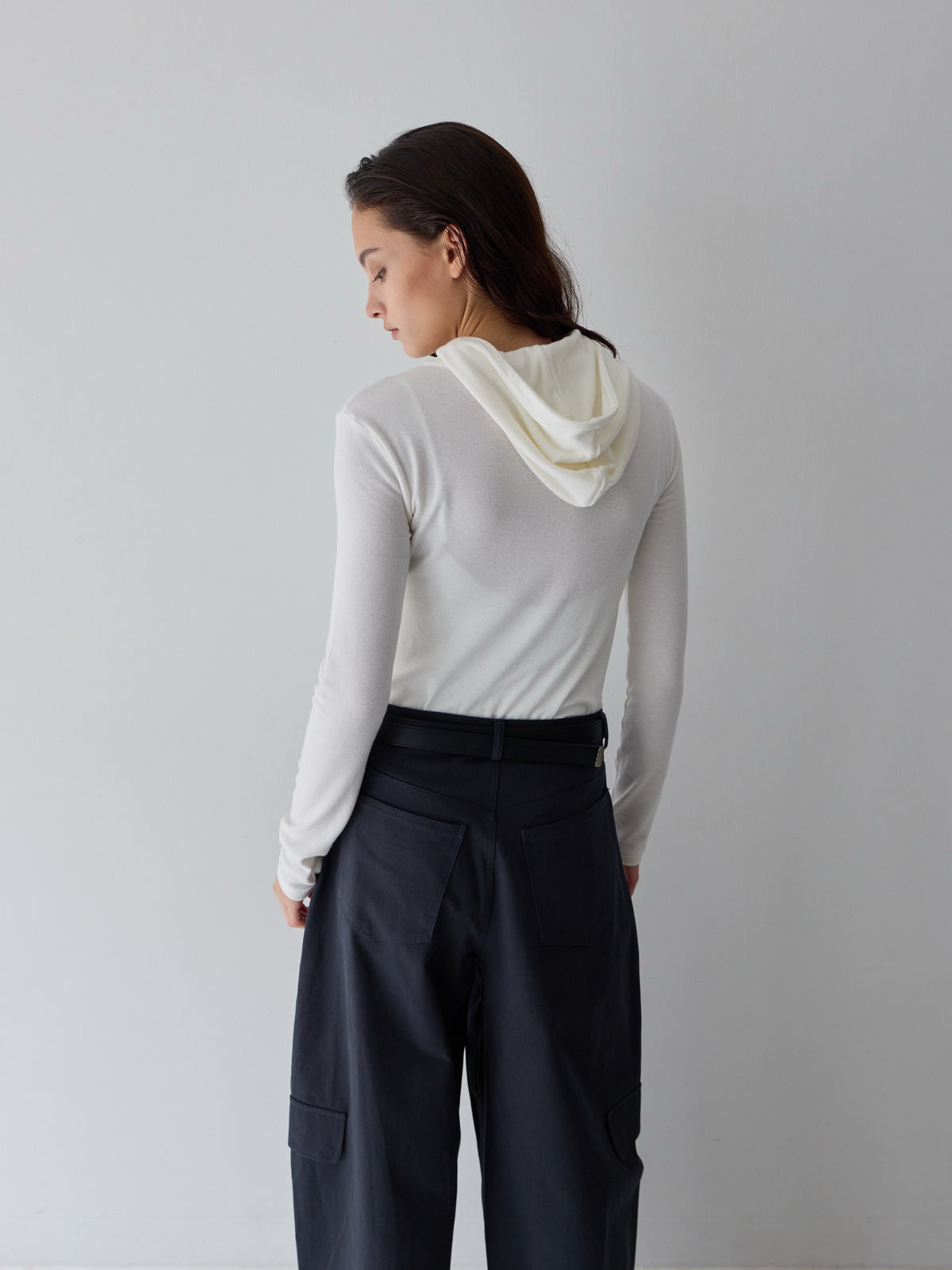 【POPUP】フードハイネックプルオーバー/WHITEのみ