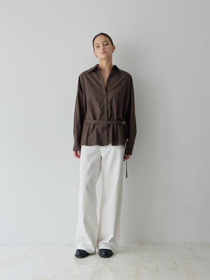 【POPUP】カットオフカラーストリングルーズシャツ
