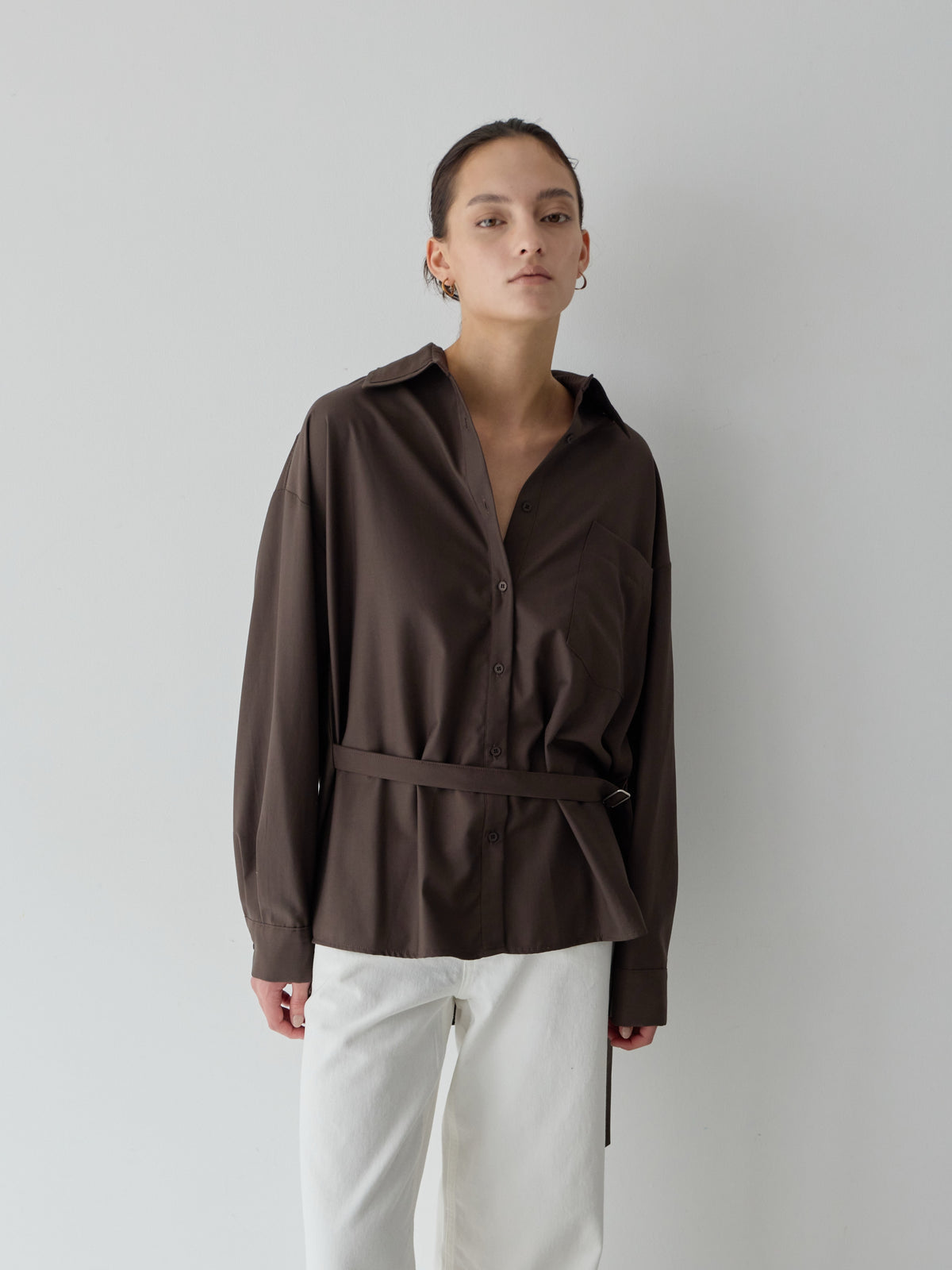 【POPUP】カットオフカラーストリングルーズシャツ