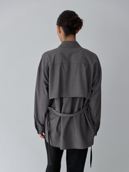 【POPUP】カットオフカラーストリングルーズシャツ