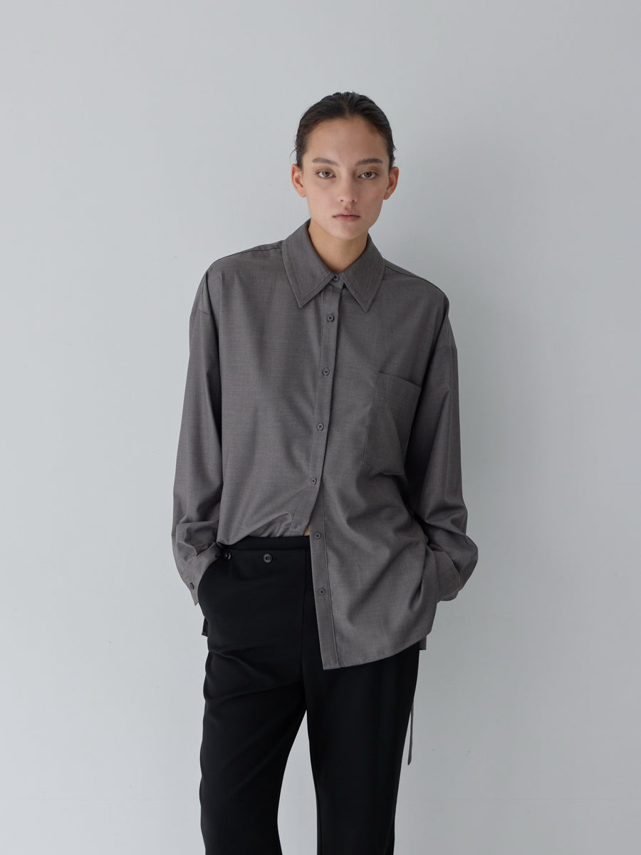 【POPUP】カットオフカラーストリングルーズシャツ