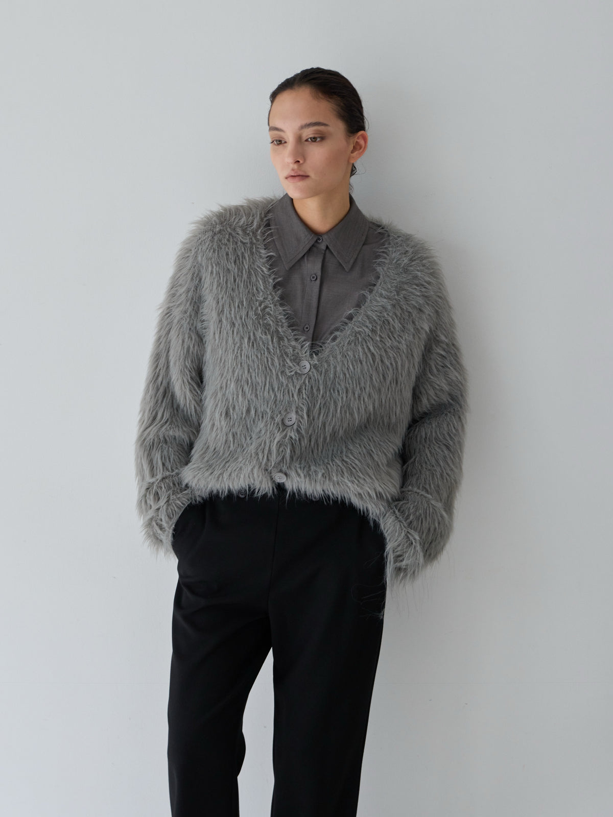 【POPUP】カットオフカラーストリングルーズシャツ
