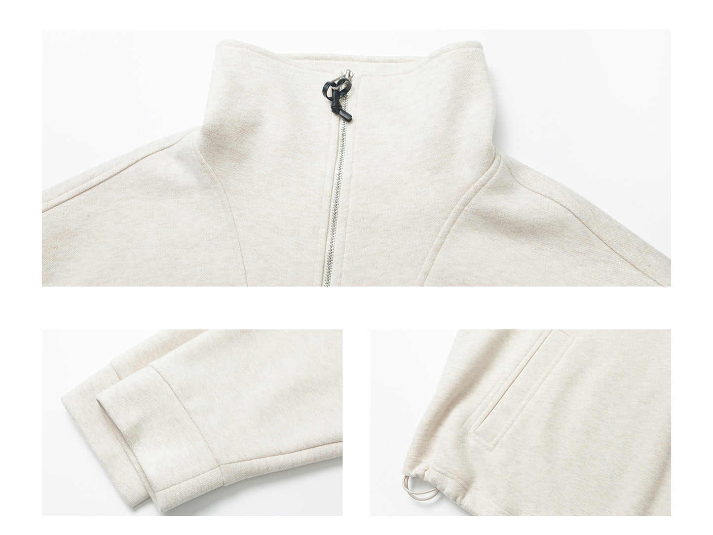 ウール混ドローストリングハーフジッププルオーバー【セットアップ可】