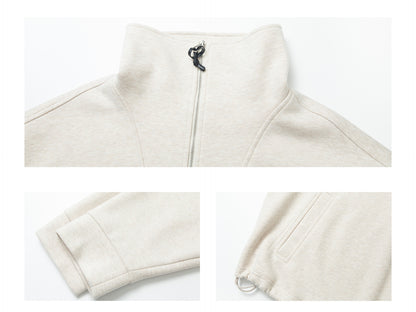 ウール混ドローストリングハーフジッププルオーバー【セットアップ可】