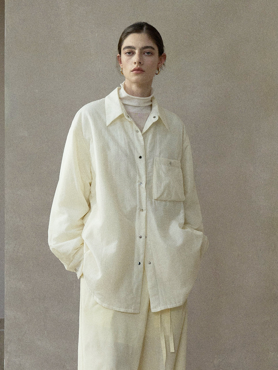 パファーオーバーサイズシャツ