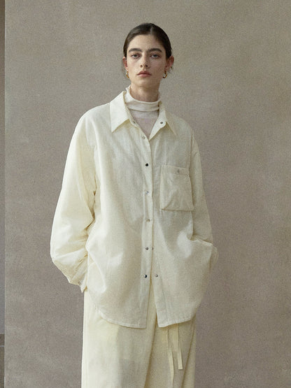 パファーオーバーサイズシャツ