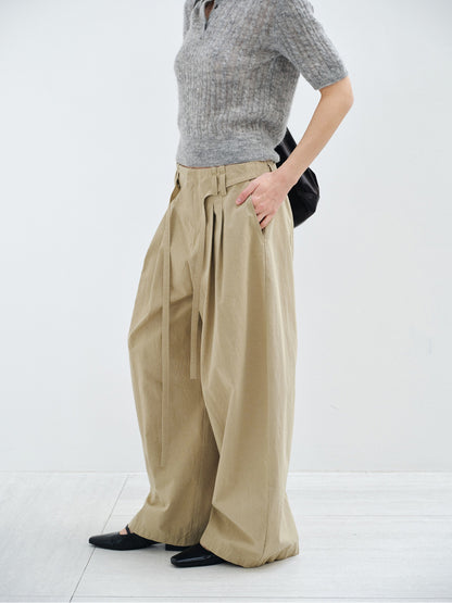 【COMING SOON】コットンベルトタックワイドパンツ