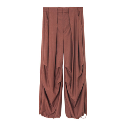 サイドタックドローストリングワイドパンツ