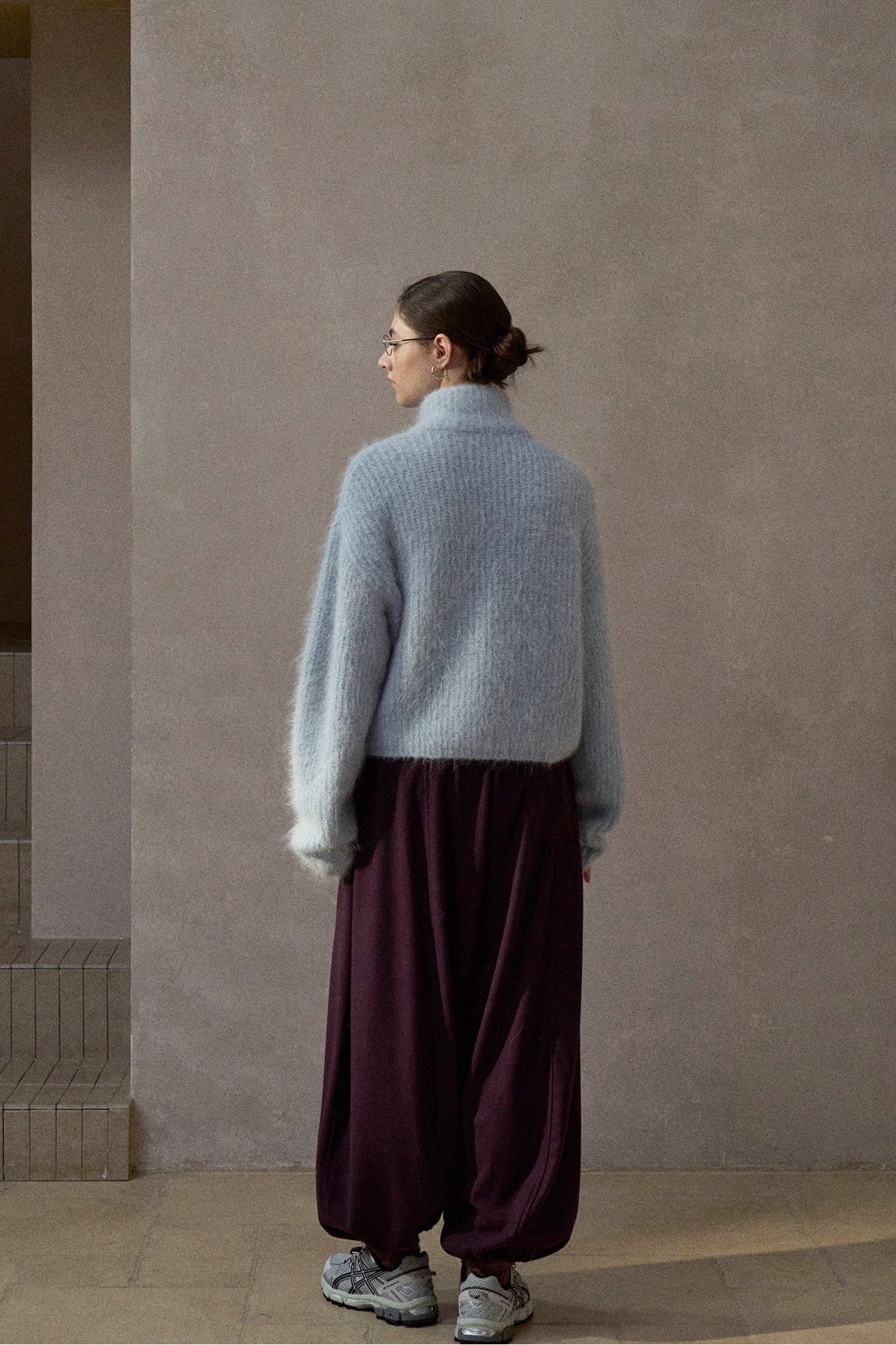 アルパカブレンドハーフジップニットプルオーバー