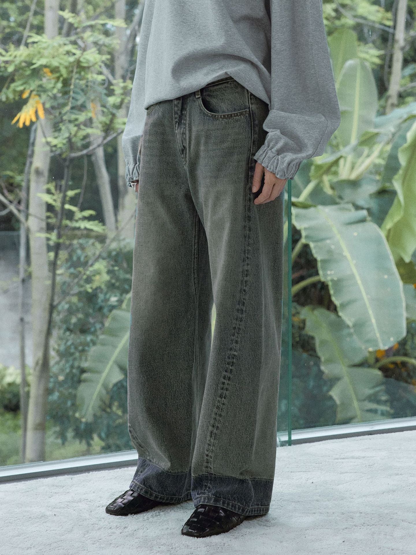【PRE ORDER】ヘムグラデーションワイドデニムパンツ