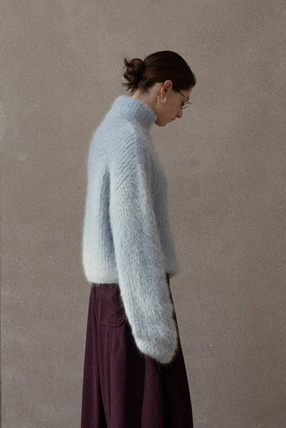 アルパカブレンドハーフジップニットプルオーバー