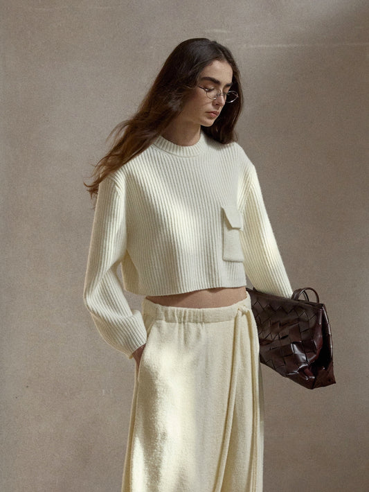 ポケットリブニットプルオーバー