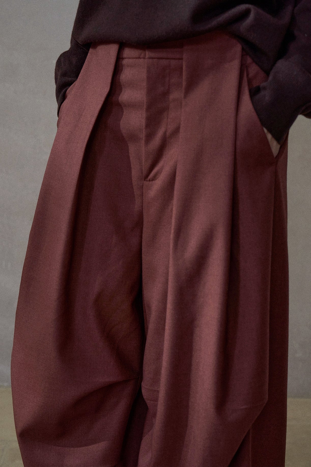 サイドタックドローストリングワイドパンツ