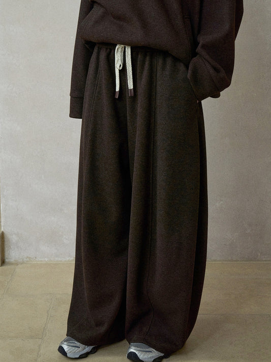 ウール混カーブセンターラインワイドイージーパンツ【セットアップ可】