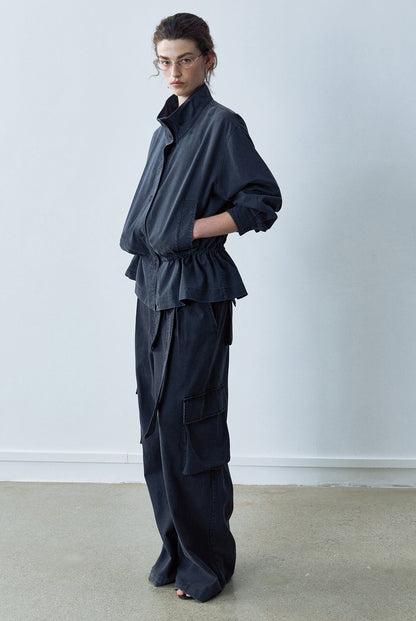 【PRE ORDER】リヨセルスタンドカラージャケット【セットアップ可】