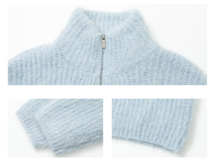 アルパカブレンドハーフジップニットプルオーバー