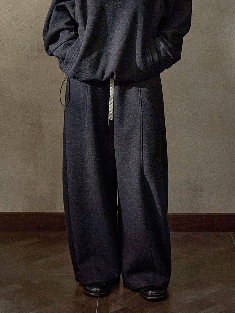 ウール混カーブセンターラインワイドイージーパンツ【セットアップ可】