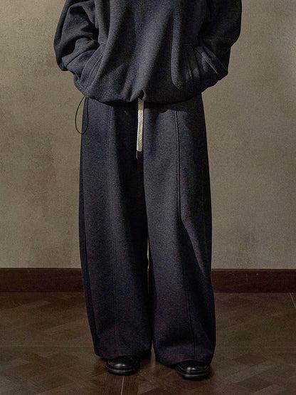 ウール混カーブセンターラインワイドイージーパンツ【セットアップ可】
