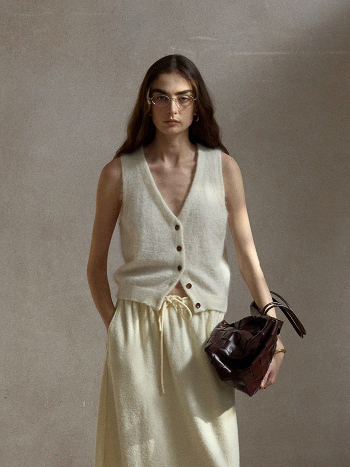 モヘアブレンドニットベスト