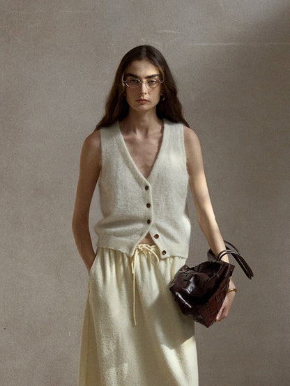 モヘアブレンドニットベスト