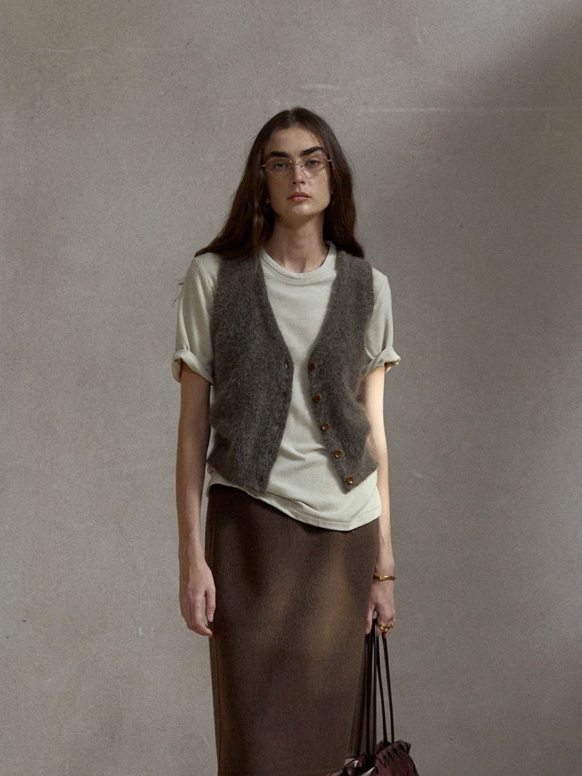 モヘアブレンドニットベスト