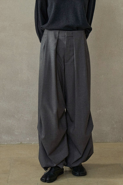 サイドタックドローストリングワイドパンツ