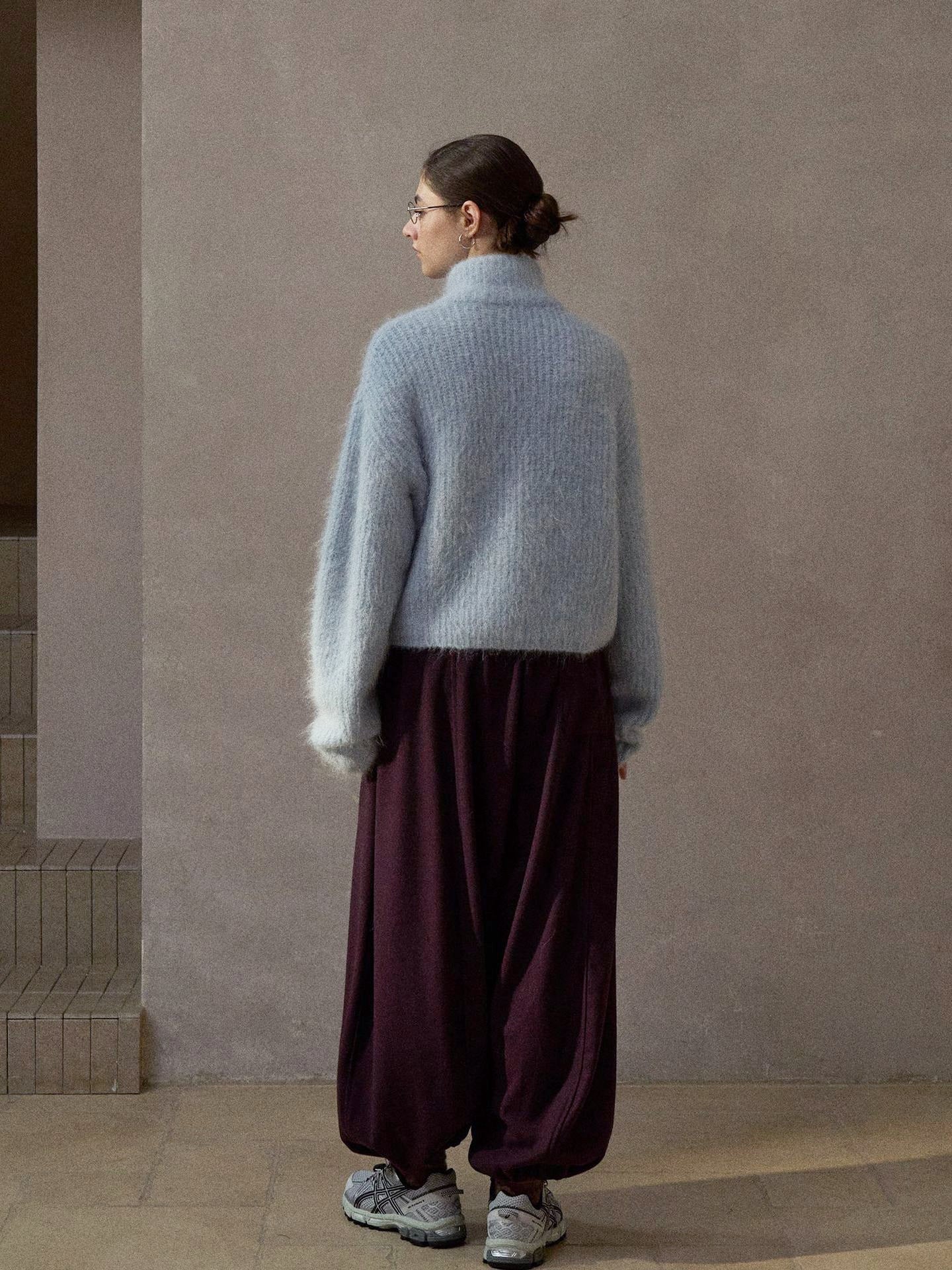 アルパカブレンドハーフジップニットプルオーバー