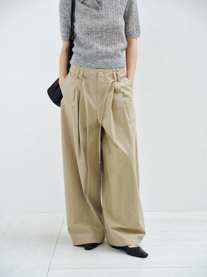 【COMING SOON】コットンベルトタックワイドパンツ