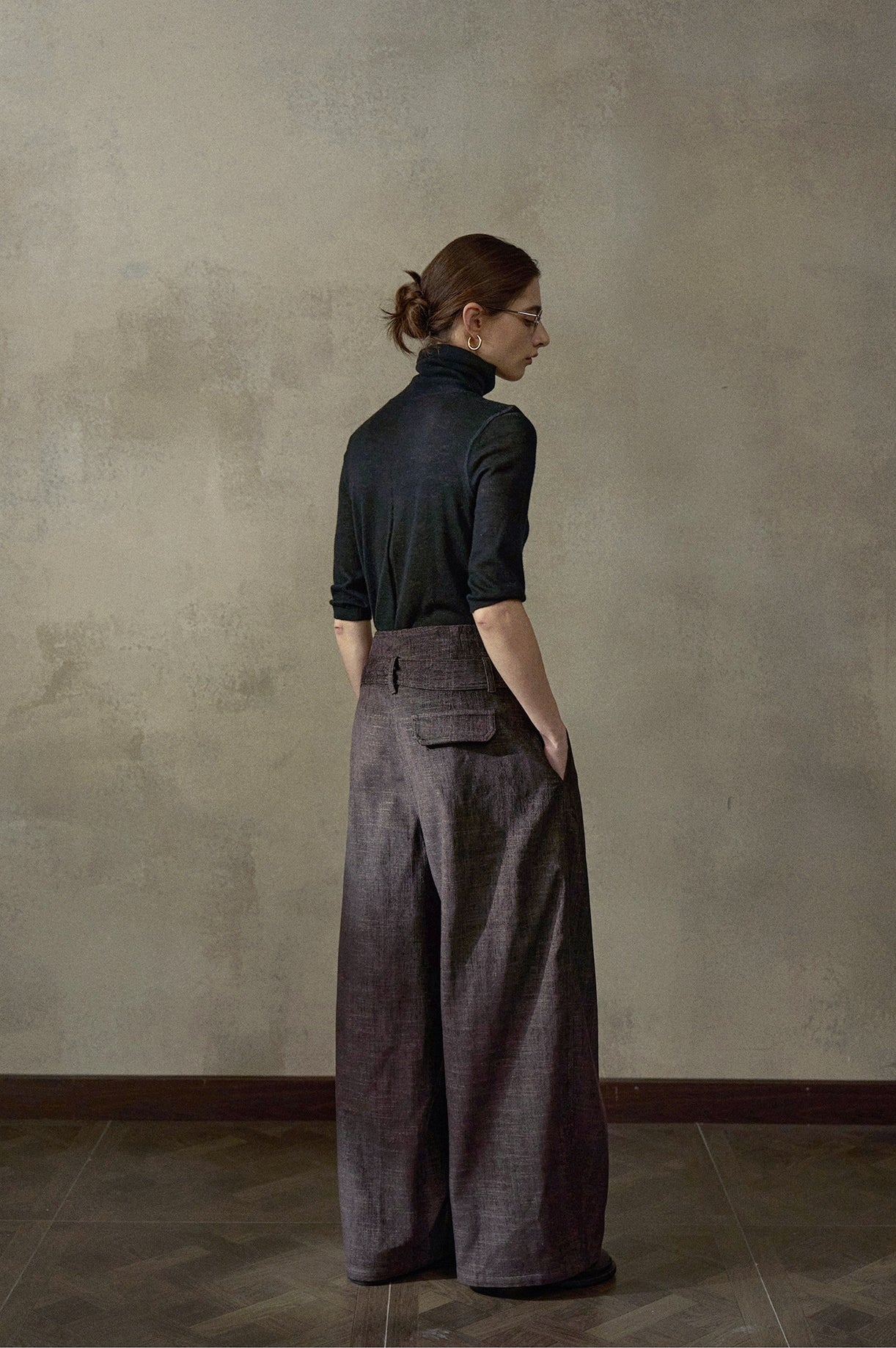 起毛ベルトタックワイドパンツ【セットアップ可】