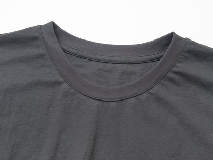リネン混フリルスリーブドロップショルダーTシャツ【セットアップ可】