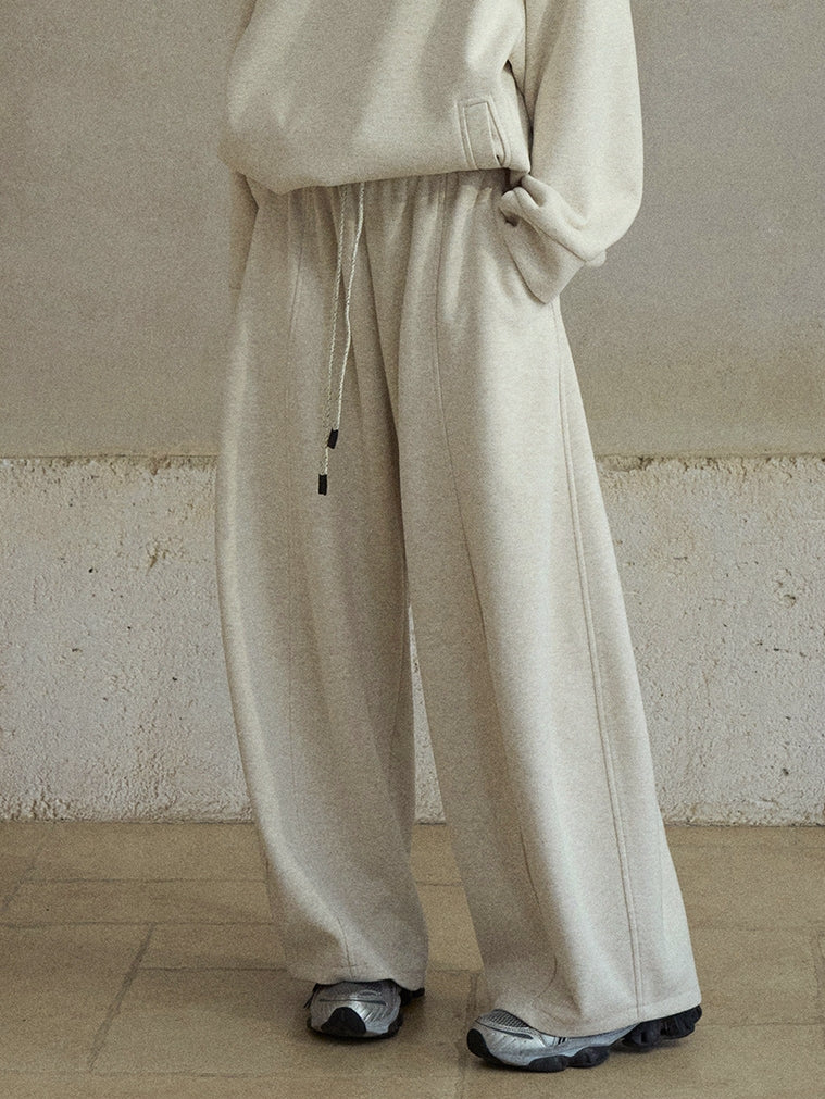 ウール混カーブセンターラインワイドイージーパンツ【セットアップ可】