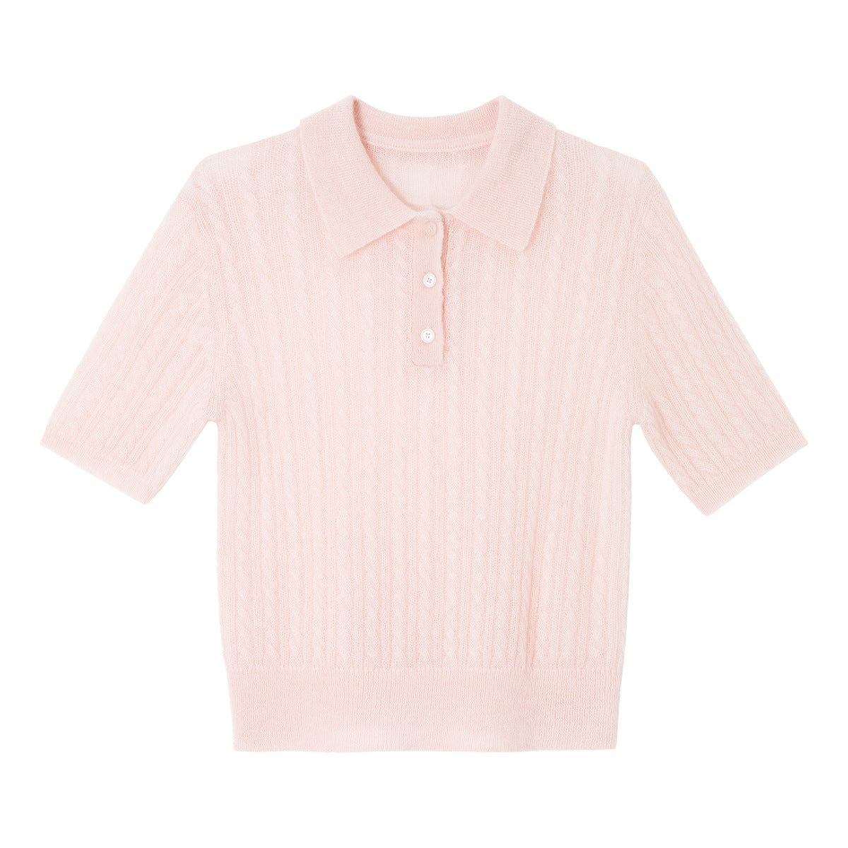 【COMING SOON】アルパカブレンド ケーブル編みポロニットプルオーバー