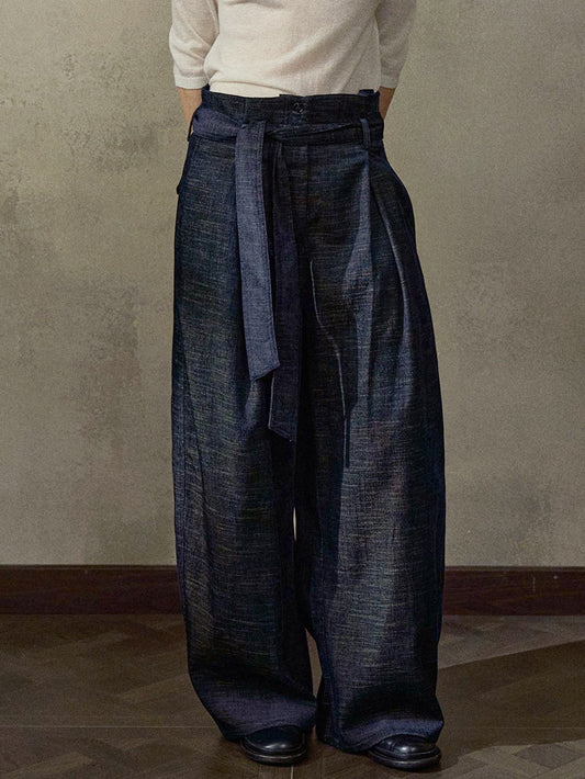 起毛ベルトタックワイドパンツ【セットアップ可】