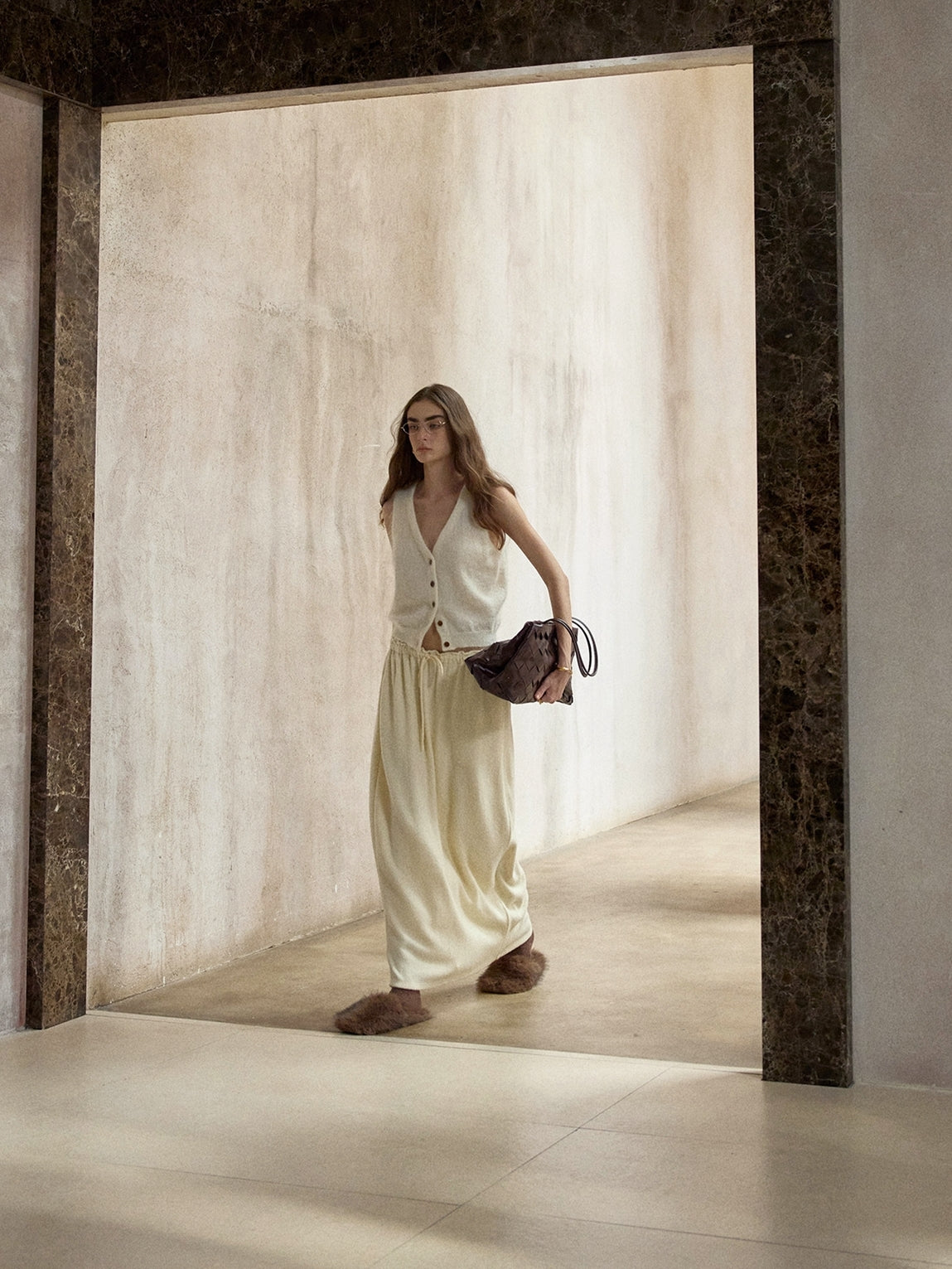 モヘアブレンドニットベスト