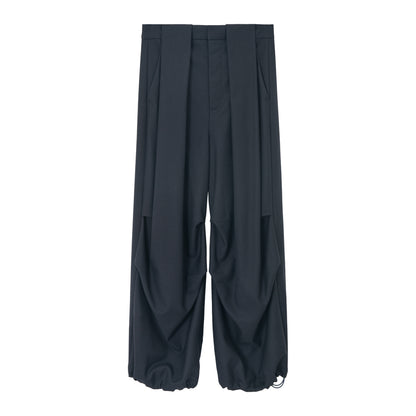 サイドタックドローストリングワイドパンツ