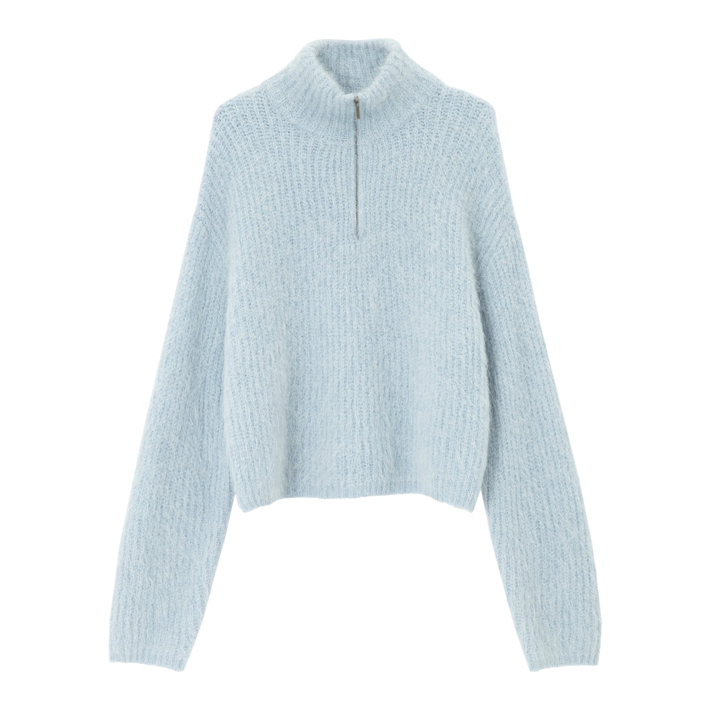 アルパカブレンドハーフジップニットプルオーバー