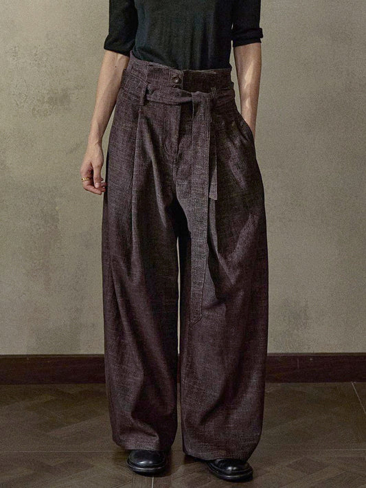 起毛ベルトタックワイドパンツ【セットアップ可】