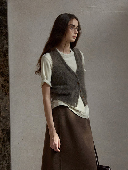 モヘアブレンドニットベスト