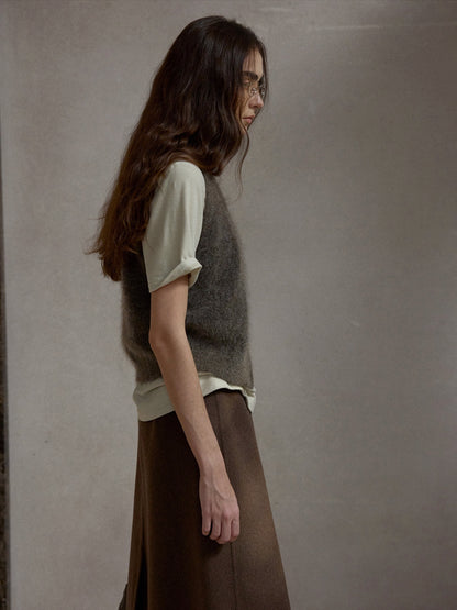 モヘアブレンドニットベスト