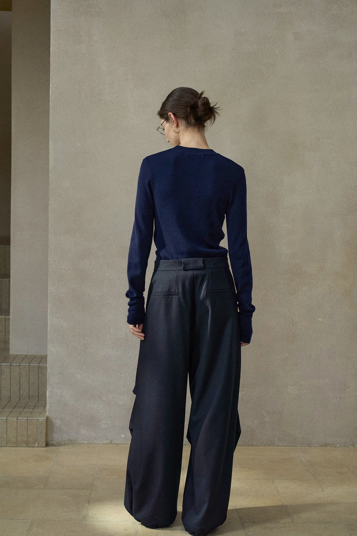 サイドタックドローストリングワイドパンツ