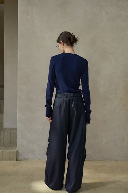 サイドタックドローストリングワイドパンツ