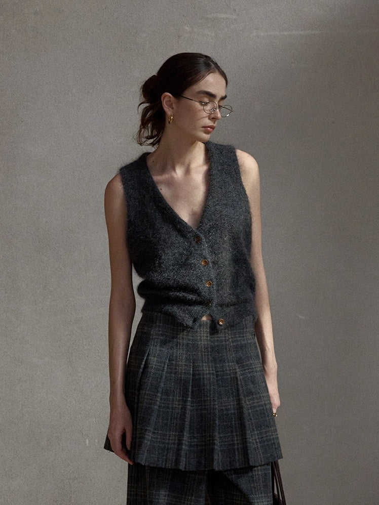 モヘアブレンドニットベスト